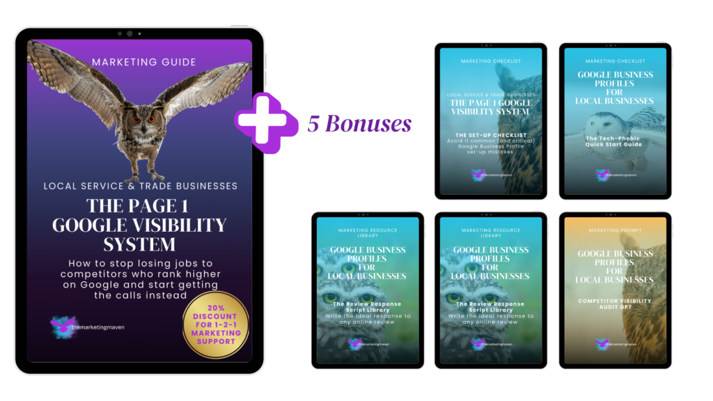 The Page 1 Google Visibility System for local businesses who need to be on page 1 to attract more clients.